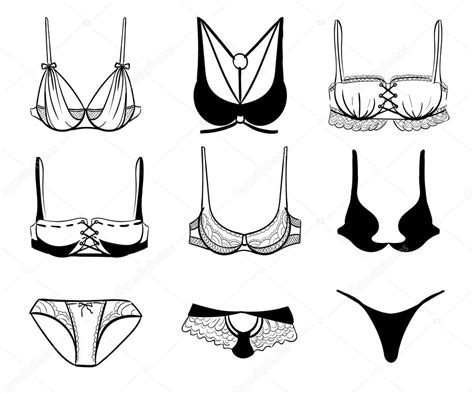 Female Fashion Lingerie Sexy Lacy Lingerie Set Vector Lingerie