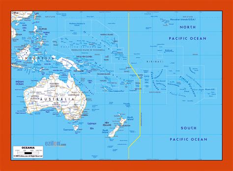 Road map of Australia and Oceania | Maps of Oceania | GIF map | Maps of ...