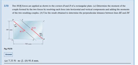 Solved 3.70 ﻿Two 80-N ﻿forces are applied as shown to the | Chegg.com 