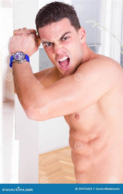 Naked Man Having Picnic Toples Climber Sit And Eat Sandwich Stock Image CartoonDealer