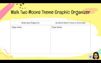 Walk Two Moons Theme Activity By Castillos Classroom TpT