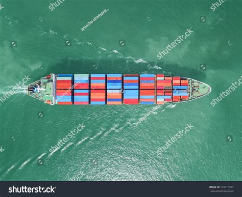 Aerial View Cargo Ship Cargo Container Stock Photo (Edit Now) 739715917