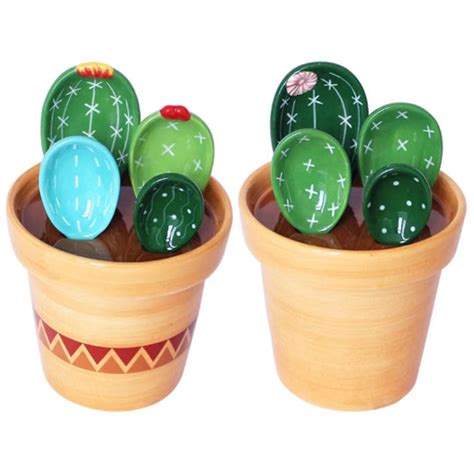 Ceramic Cactus Measuring Cup And Spoons Gift Set Cute Etsy