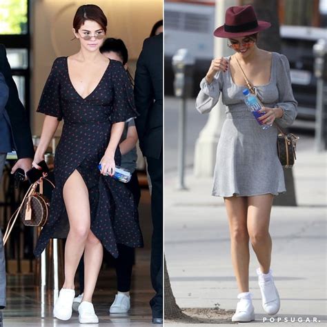 Selena Gomez Wearing Puma Sneakers and a Dress | POPSUGAR Fashion