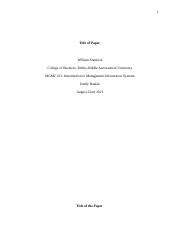 Mod Resrchpart Docx Title Of Paper William Staniscia College Of