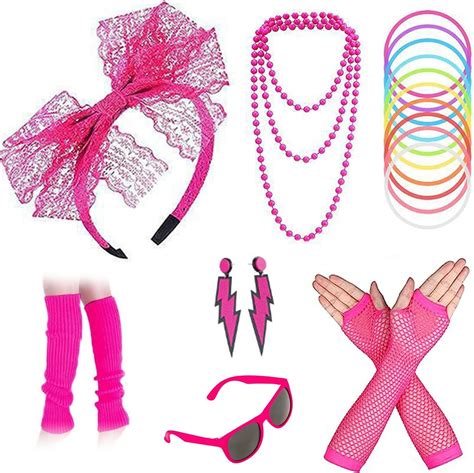 80s Neon Costume Accessories for Women: 80s Fancy Outfit for Girls ...