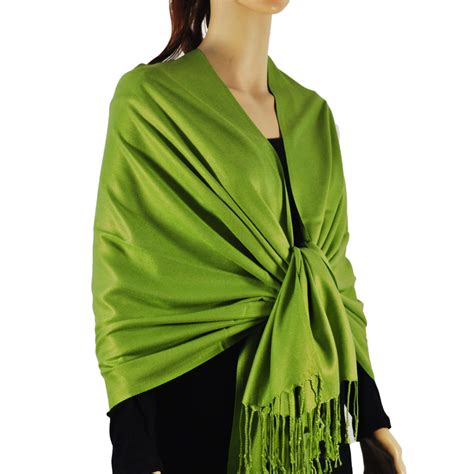 Solid Silky Wedding Pashmina Bright Green Wholesale Scarves City