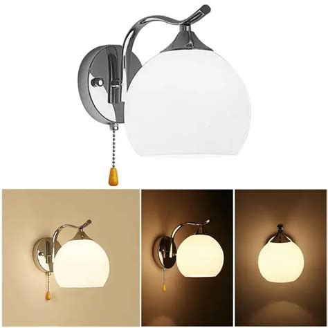 Modern Style Pull Wire Switch Scones LED Wall Light Cord Switch Bedroom ...