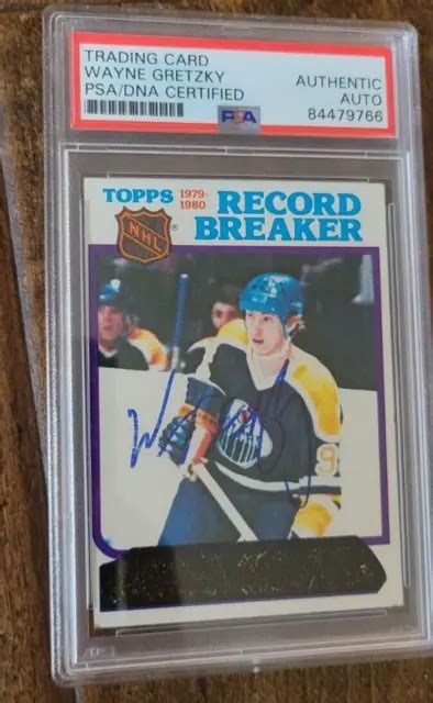 Topps Vintage Sign E Oilers Record Carte Wayne Gretzky Adn