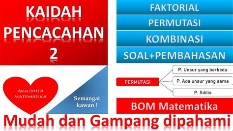 Kaidah Pencacahan Faktorial Permutasi Kombinasi Latihan Soal Dan