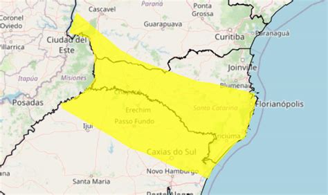 Alerta Amarelo Para Chuva Intensa E Ventos Em Partes Do Rs Sc E Pr