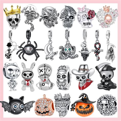 Cuentas De Plata Esterlina 925 Con Tem Tica G Tica De Halloween Dijes