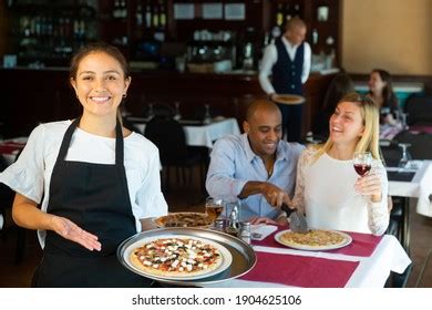 331 Waitress Holding Pizza Images Stock Photos Vectors Shutterstock