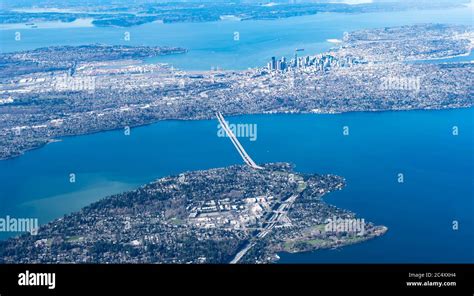 Aerial View Of The Mercer Island Homer Hadley Memorial Bridge And