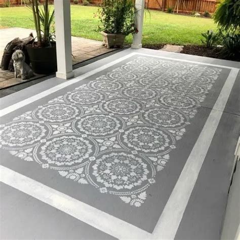 How To Paint Concrete Patio: DIY Floor Stencil And Color Ideas