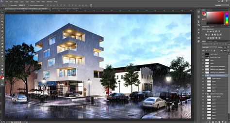 Regen Effekt In Photoshop Einf Gen Tutorial Architekturvisualisierung