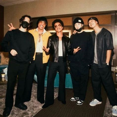 Bts Members Rm Suga Jimin Chill With Bruno Mars And Anderson Paak