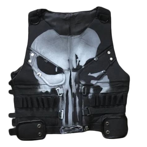 The Punisher Costume Frank Castle Cosplay Vest Daredevil Skull Ghost