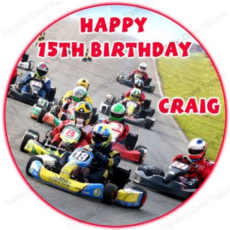 Personalised Go Kart Race Karting Racing Edible Icing Birthday Party