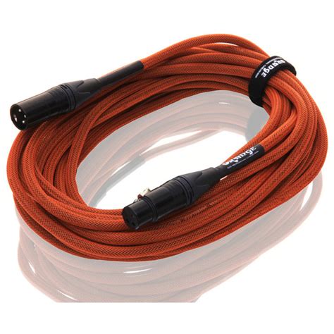 Orange 30 Ft Mic XLR XLR Cable Orange Woven Gear4music