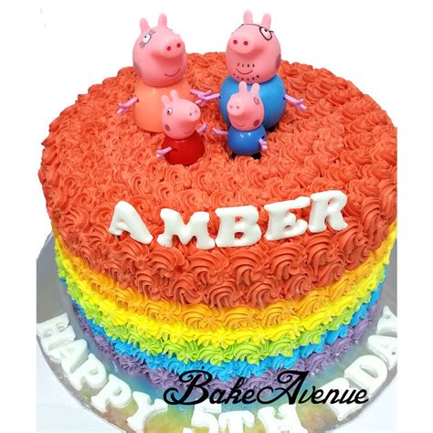 Peppa Pig Toppers Rainbow Cake – BakeAvenue