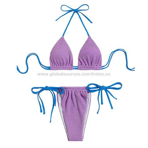 Buy Wholesale China Lrx Customized Women S Sexy Bathing Suits Halter Triangle Tie Side Bikini