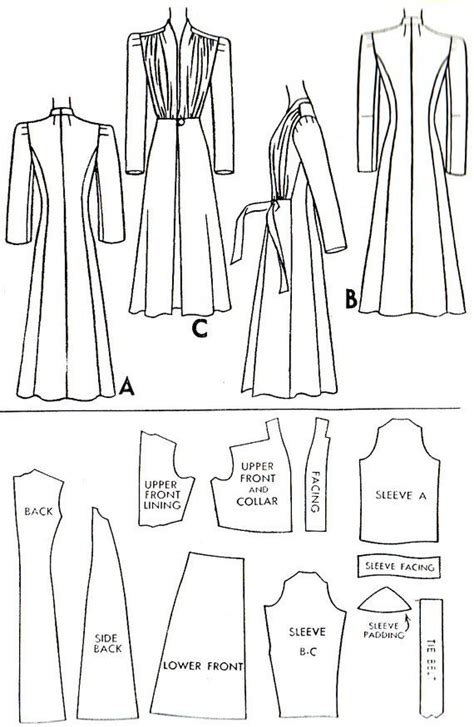 1940s Womens Coat Pattern Mccall 4085 Redingote Coat With Etsy