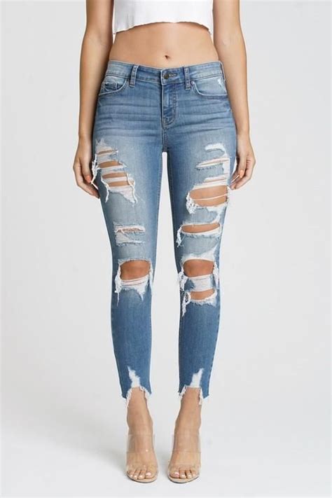 Eunina Josie Mid Rise Skinny Crop Jeans In 2021 Best Ripped Jeans