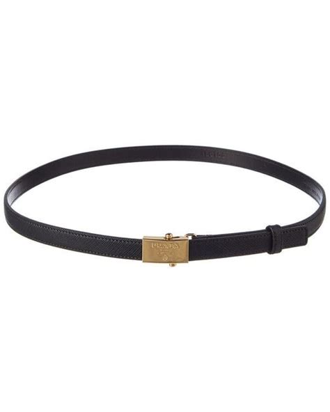 Prada Saffiano Leather Belt In Blue Lyst UK