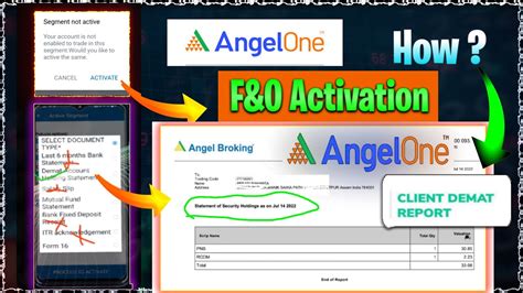 How To Activate F O Segment In Angel One Without Income Proof In