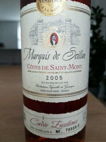 2005 Plaimont Marquis de Seillan Saint Mont Cuvée Excellence Vivino US