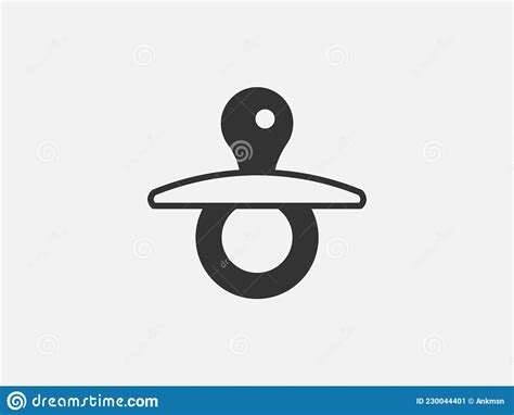 Nipple Pacifier In Flat Design Vector Cartoon Illustration