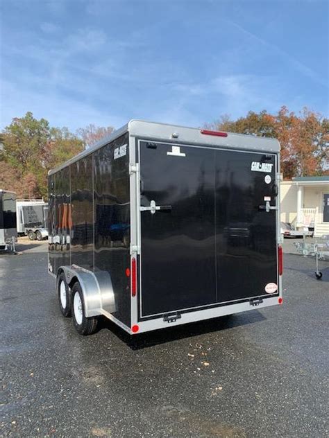 Car Mate 7 X 14 Black Enclosed Cargo Trailer W Ramp New Enclosed Cargo Utility Landscape