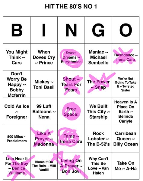 80 S Music Hits Bingo Card Explore As Apostas Mais Emocionantes No