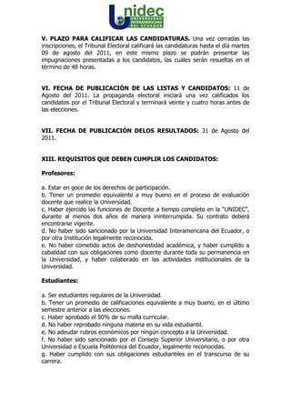 Convocatoria A Elecciones Para Conformar El Co Gobierno De La Unidec