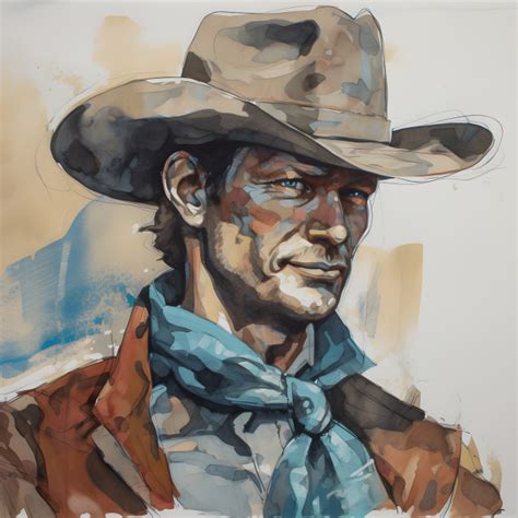 Portrait painting of a cowboy - Impossible Images - Unique stock images ...