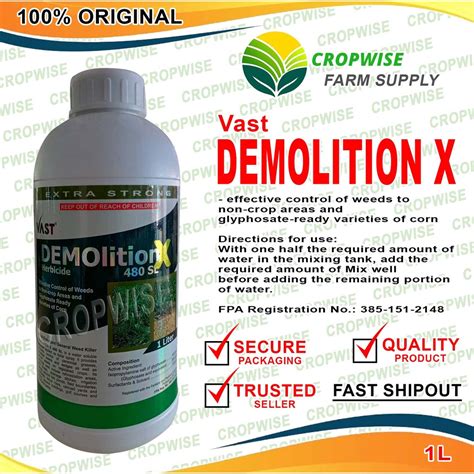 Vast DEMOLITION X 480 SL Herbicide Liter Shopee Philippines