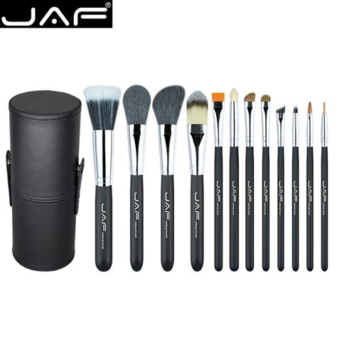 Jaf 12 Unids Pcs Brochas De Maquillaje Profesional Set Cara Polvo Base Ojo Brocha Cosmética Con