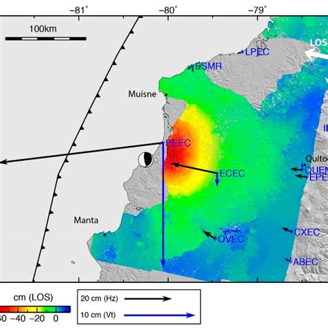 Coseismic Displacement Field From Insar And Gps Data The Coseismic