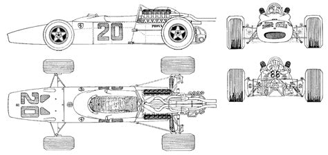 1967 Ferrari 312 F1 Cabriolet blueprints free - Outlines