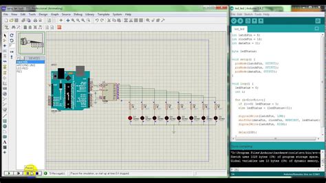 Arduino Proteus Simulation Turn Leds On In Sequence Hc Youtube