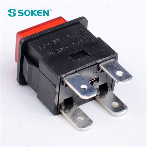 Soken Double Pole Single Throw Momentary Power Strip Push Button Switch ...