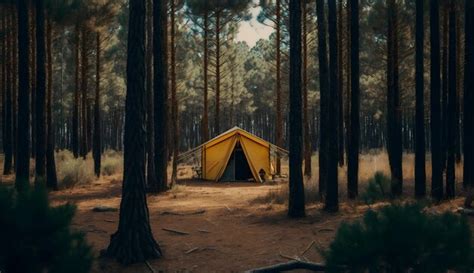 Premium Ai Image Summer Camp In The Pine Forestview Of Camping Tents