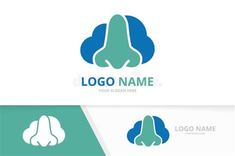 Vector Nariz Y Nube Logo Combinación Plantilla De Diseño De Logotipo