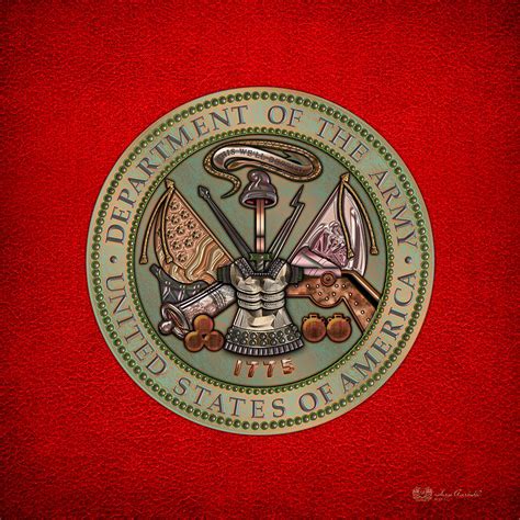 Department of the U. S. Army Bronze Seal Digital Art by Serge Averbukh ...