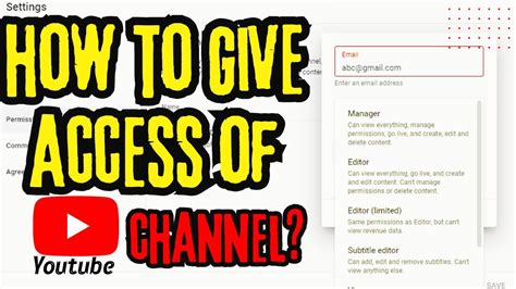 How To Give Youtube Channel Access Youtube Channel Access How To