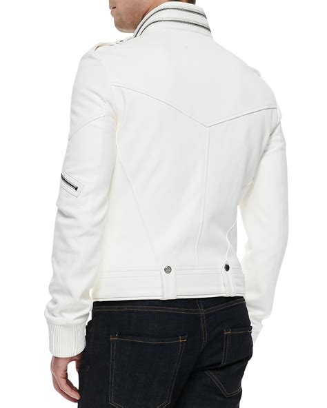 MENS WHITE LEATHER JACKET, MEN BIKER LEATHER JACKET · Leatherworld2014 ...