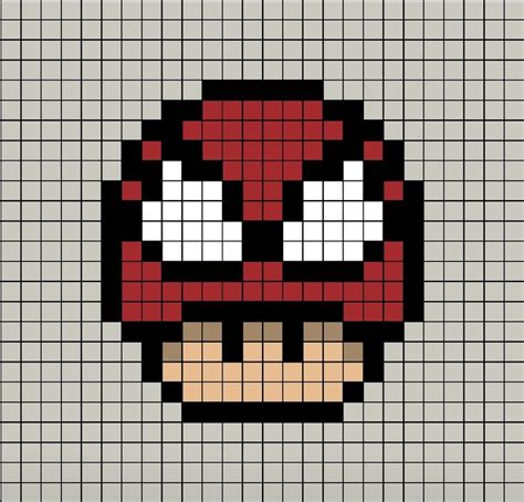 Spiderman Mushroom Plain Pixel Art Dibujitos Sencillos Dibujos