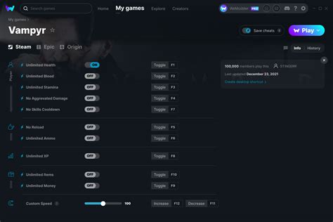 Vampyr Cheats And Trainer For Epic Games Trainers WeMod Community