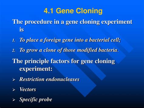 PPT - Chapter 4 Molecular Cloning Methods PowerPoint Presentation, free ...